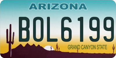 AZ license plate BOL6199