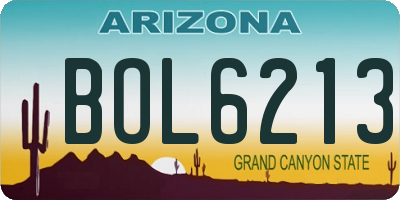 AZ license plate BOL6213