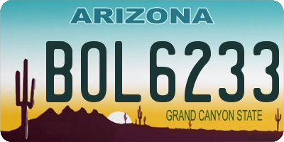 AZ license plate BOL6233