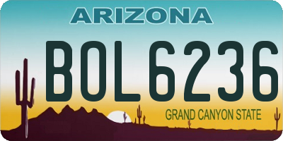 AZ license plate BOL6236