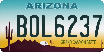 AZ license plate BOL6237