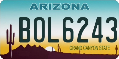 AZ license plate BOL6243