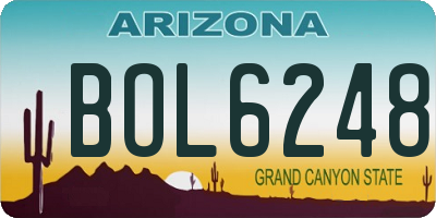 AZ license plate BOL6248
