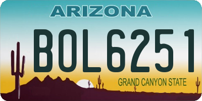 AZ license plate BOL6251