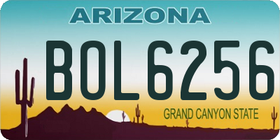 AZ license plate BOL6256