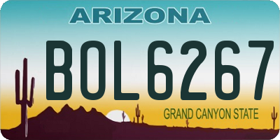 AZ license plate BOL6267