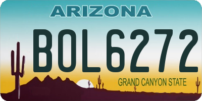 AZ license plate BOL6272