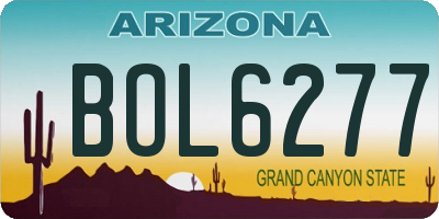 AZ license plate BOL6277