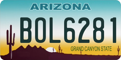 AZ license plate BOL6281