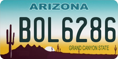 AZ license plate BOL6286