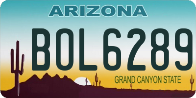 AZ license plate BOL6289