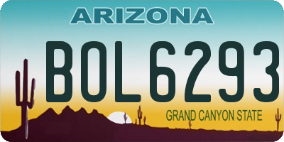 AZ license plate BOL6293