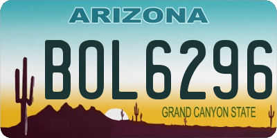 AZ license plate BOL6296