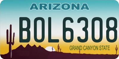 AZ license plate BOL6308