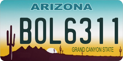AZ license plate BOL6311