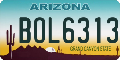 AZ license plate BOL6313