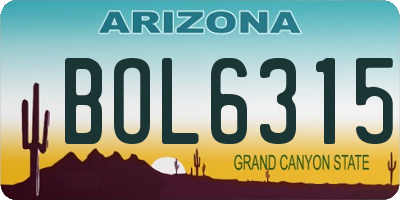 AZ license plate BOL6315