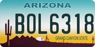 AZ license plate BOL6318