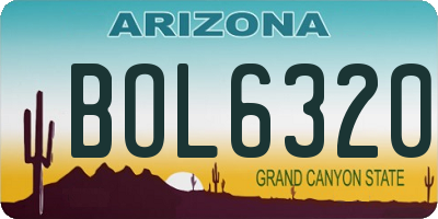 AZ license plate BOL6320