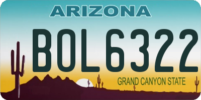 AZ license plate BOL6322