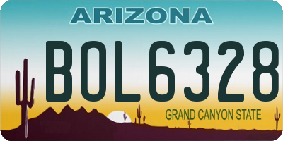 AZ license plate BOL6328