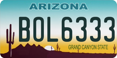 AZ license plate BOL6333