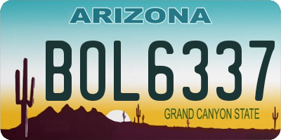 AZ license plate BOL6337