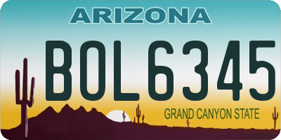 AZ license plate BOL6345
