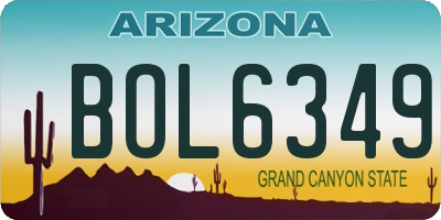 AZ license plate BOL6349
