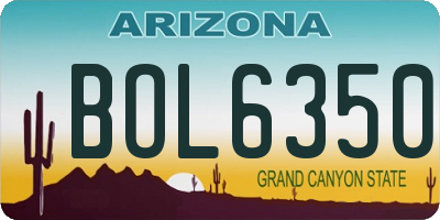 AZ license plate BOL6350