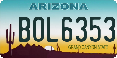 AZ license plate BOL6353