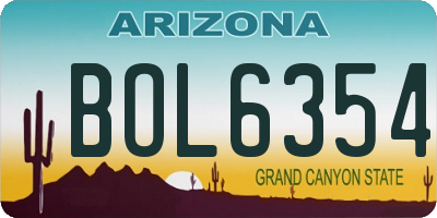 AZ license plate BOL6354