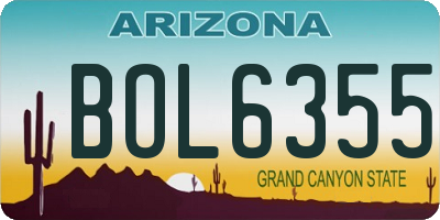 AZ license plate BOL6355