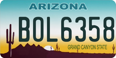 AZ license plate BOL6358