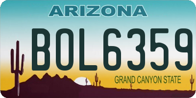 AZ license plate BOL6359