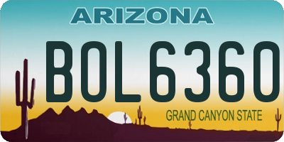 AZ license plate BOL6360