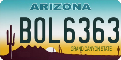 AZ license plate BOL6363