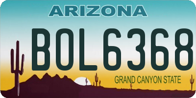 AZ license plate BOL6368