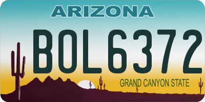 AZ license plate BOL6372