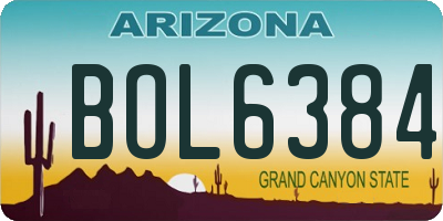 AZ license plate BOL6384