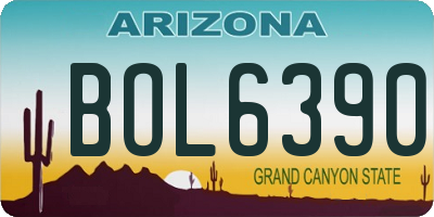 AZ license plate BOL6390