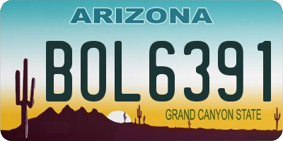 AZ license plate BOL6391