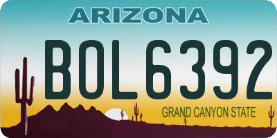 AZ license plate BOL6392