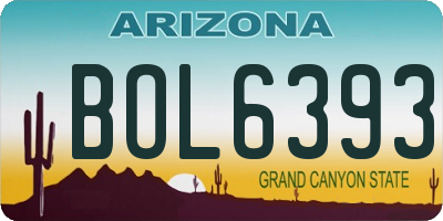 AZ license plate BOL6393
