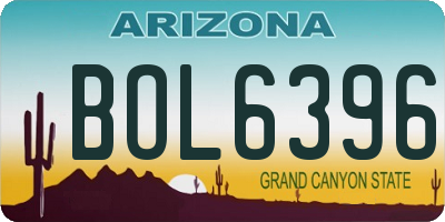 AZ license plate BOL6396