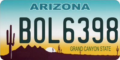 AZ license plate BOL6398