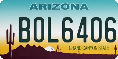 AZ license plate BOL6406