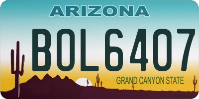 AZ license plate BOL6407