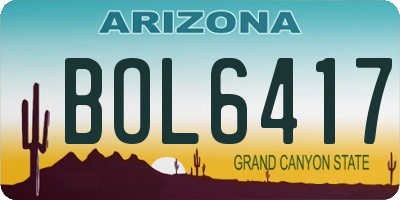 AZ license plate BOL6417