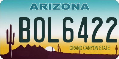 AZ license plate BOL6422